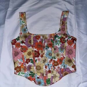 SHEIN Red and Pink Bustier Tank Top